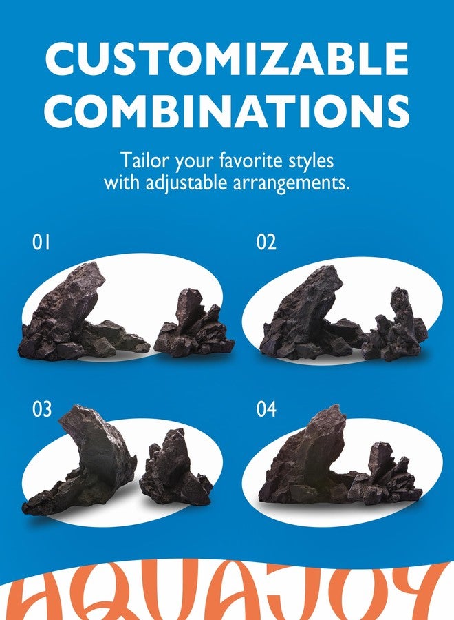 Aquajoy صخور تزيينية كبيرة لأحواض السمك - تشكيلات صخرية من الراتنج الطبيعي لأحواض السمك، صخور مثالية لتزيين أحواض السمك وتنسيق المناظر الطبيعية للأحواض. - Image 5